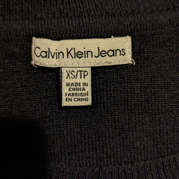 Calvin Klein Wool Blend Women's Textured Sweater Black and Grey XS - Picture 4 of 5